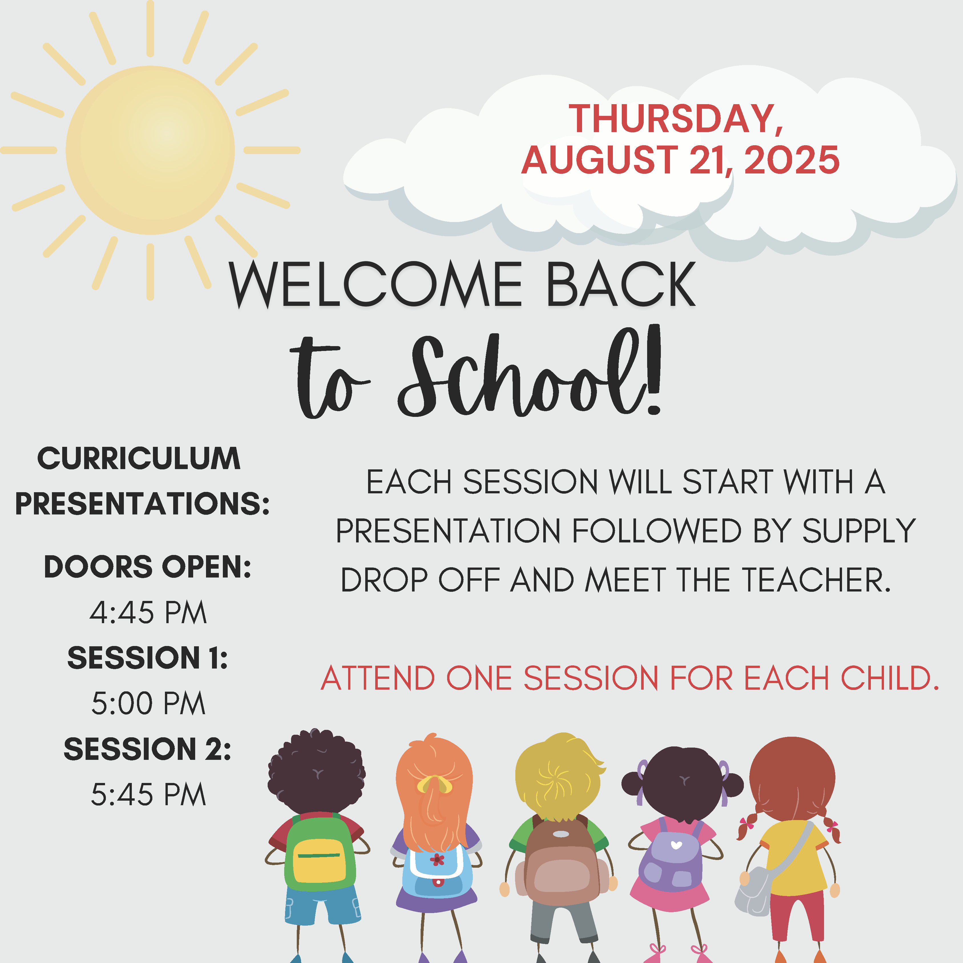 Leigh Back to School Night August 21, 2025